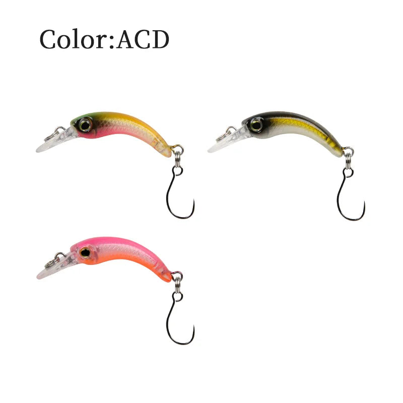 LETOYO Floating Injured Fishing Lure 40mm 1.2g Micro Lures Artificial Minnow Bait Wobblers For Trout Bass Perch