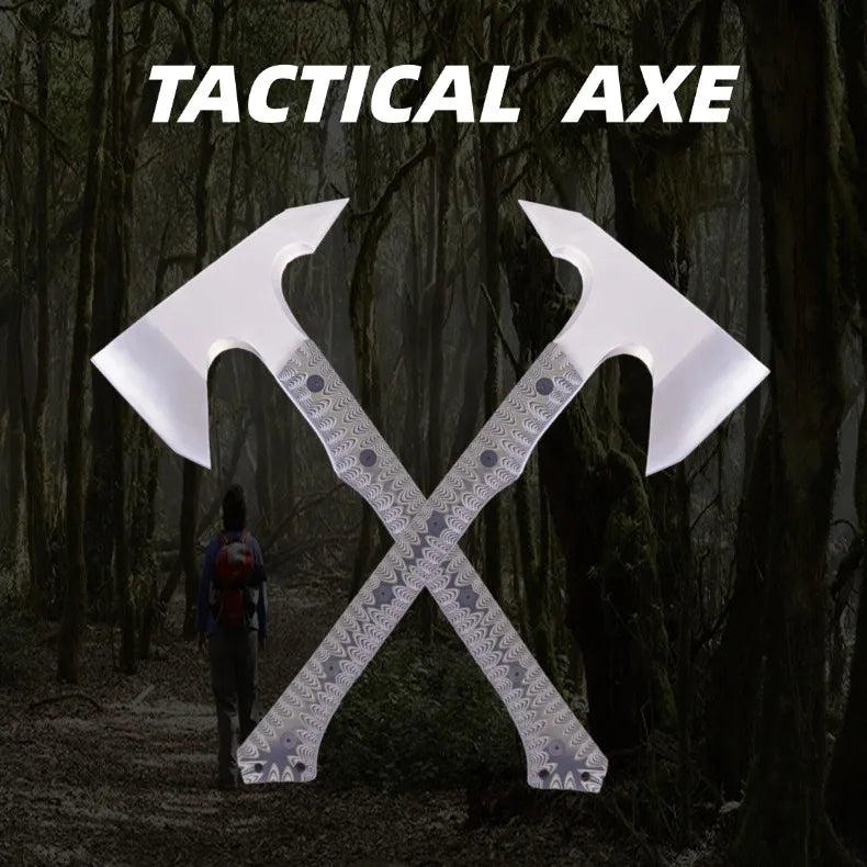 Outdoor Survival Hiking Camping 14C28N Steel G10 Long Handle Axe Survival Hatchet With Kydex Sheath
