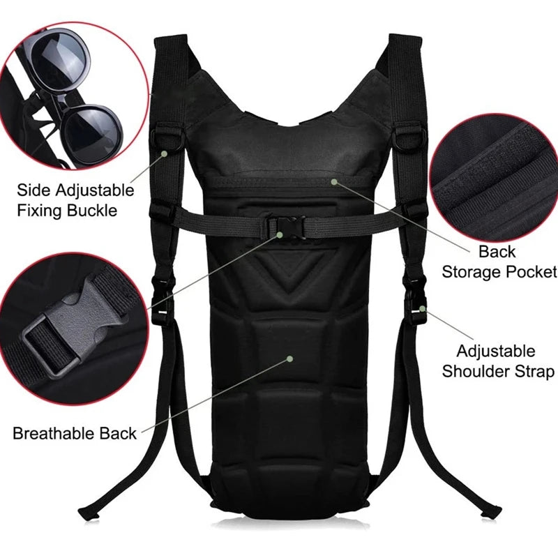 Hydration Backpack Water-proof Oxford Water Bag with 3 Liter Bladder for Outdoor Running Hiking Cycling Climbing Camping