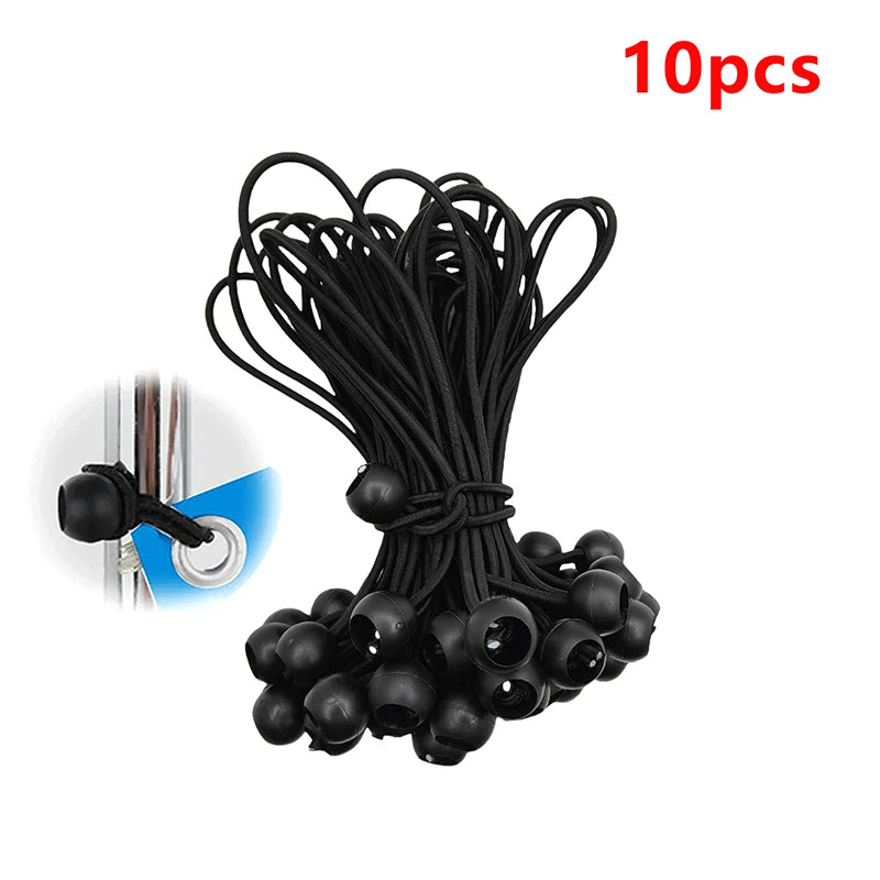 10 PCS Outdoor Camping Canopy Tent Fixed Storage With Elastic Rope Plastic Ball Elastic Rope Tied Storage Elastic Ball Rope
