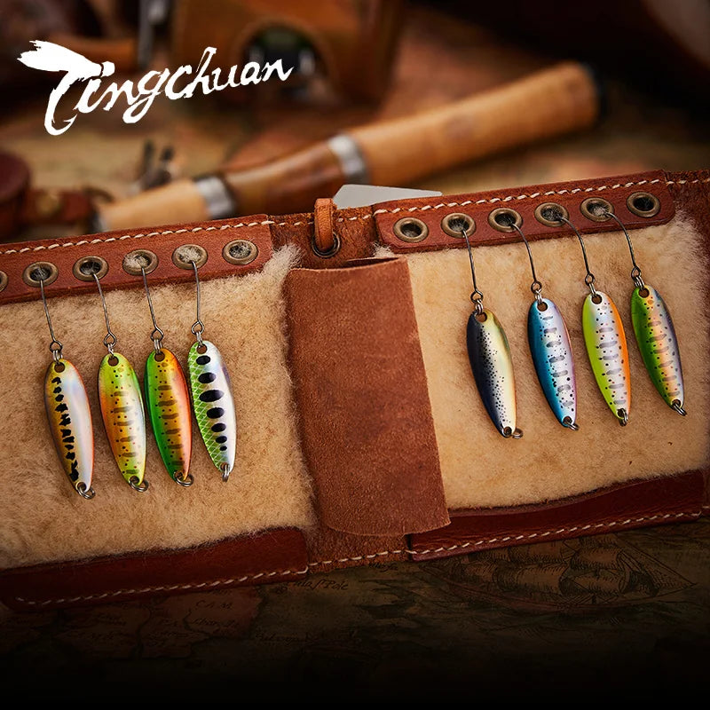 Fishing Metal Spoon Lure Bait For Trout Bass Spoons Small Hard Sequins Spinner Spoon 2g/2.5g/3.5g/4.5g With Mustad hook Fishing