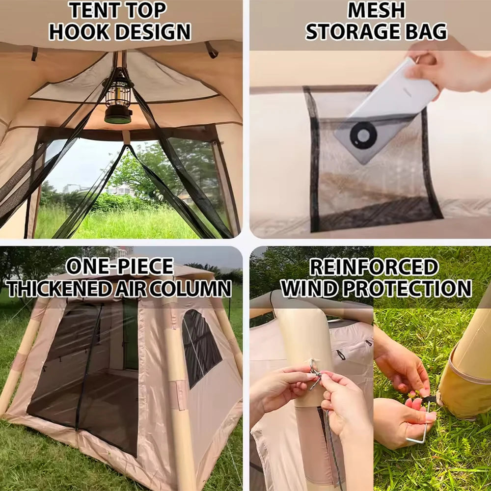 Large Air Tent That Can Accommodate 5-8 people, Portable Outdoor Waterproof Tent, Perfect For Camping  Hiking