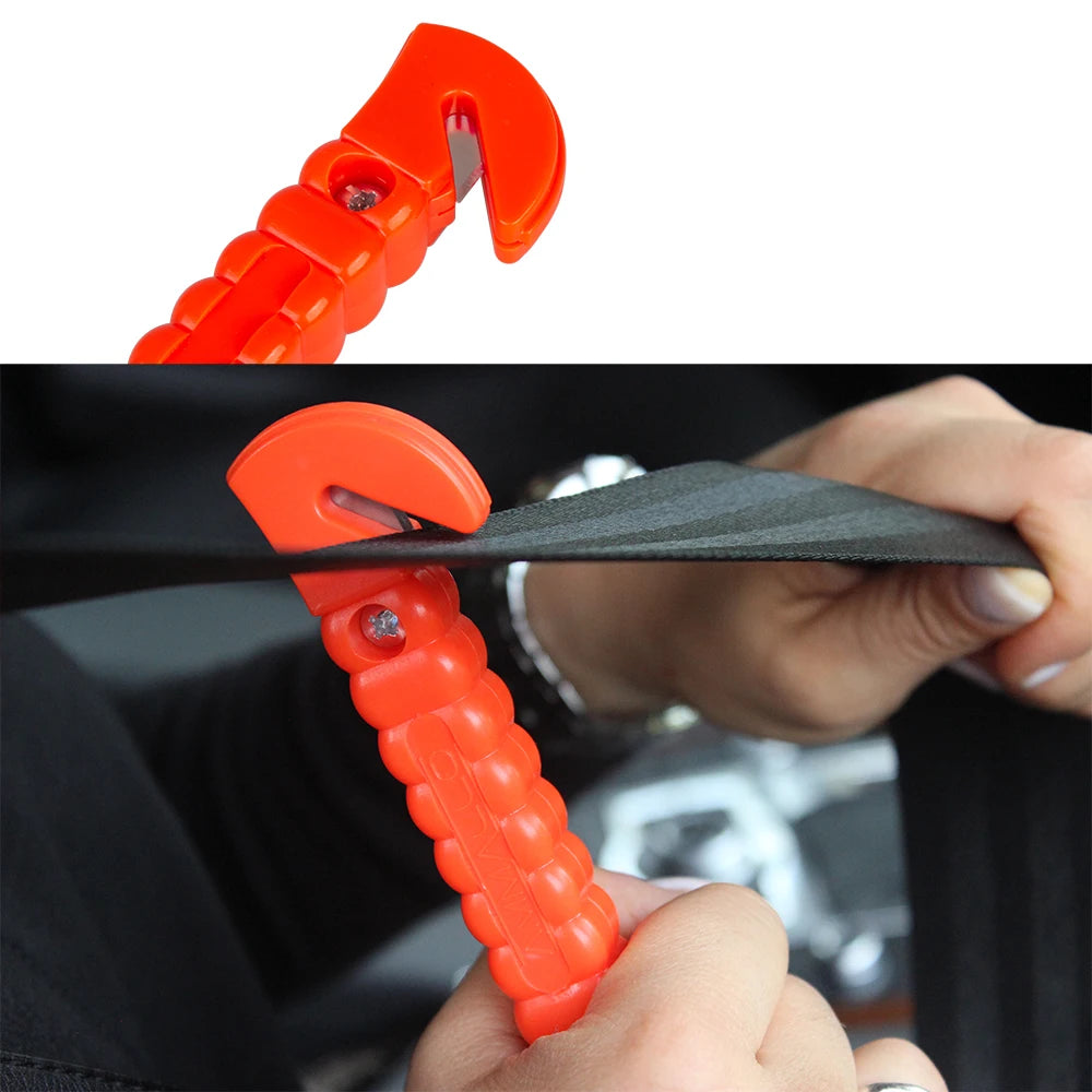 1/2PCS Survival Safety Hammer Camping Driving Car Seat Belt Cutter 2-in-1 Emergency Break Window Glass Punch Life Rescue Tools
