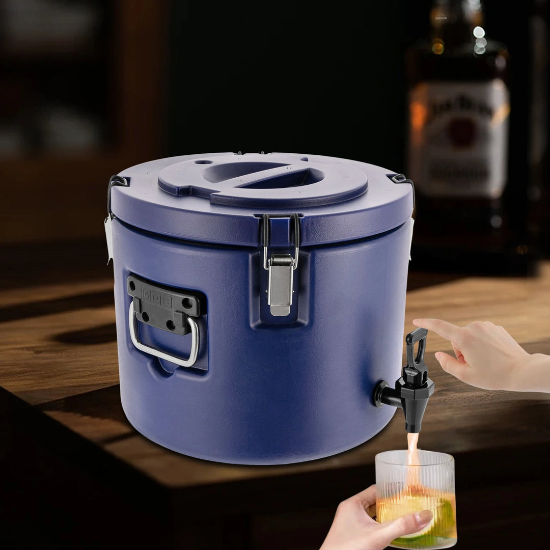 20L/5.3Gal Blue 304 Stainless Steel Insulated Beverage Dispenser W/ Faucet, Portable Double-Walled Vacuum Insulated Drink Cooler