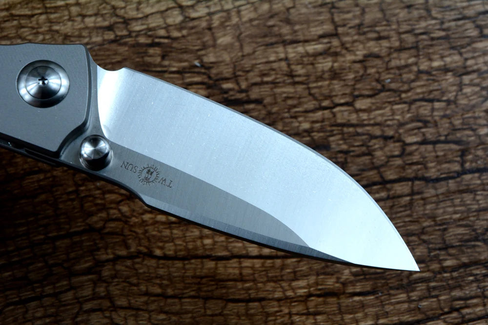 TWOSUN TS576 Folding Pocket Knife K110 Blade Ceramic Ball Bearing Washer TC4 Titanium Handle Outdoor Camping Hunting Gears