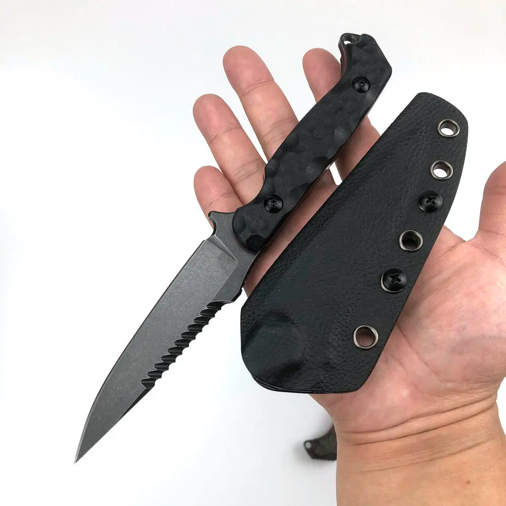 Trskt D2 Psk Tactical Knife,Hunting Knife,Survival Cool Camping Knife ,Edc Defense Tools Black Stonewash Blade Kydex Dropship