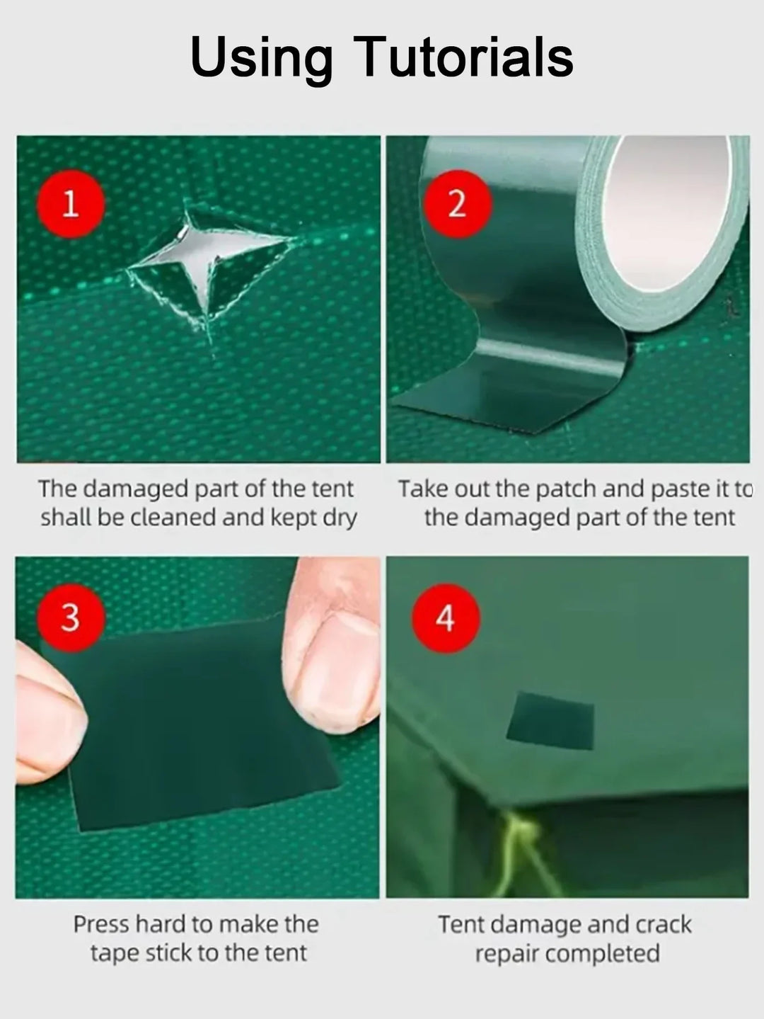 TARKA Camping Tent  Adhesive Repair Tape For Trap Cloth Tent Waterproof Tarpaulin Repairing Gummed Tape Tent Accessories