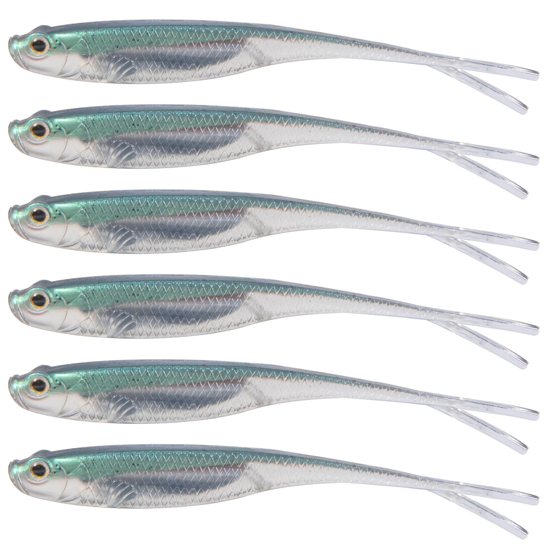 Dr.Fish 5/6pcs Fishing Soft Lure Plastic Saltwater Fork Tail Drop Shot Silicone Soft Bait Worm Bass Trout Pike Walleye Weedless