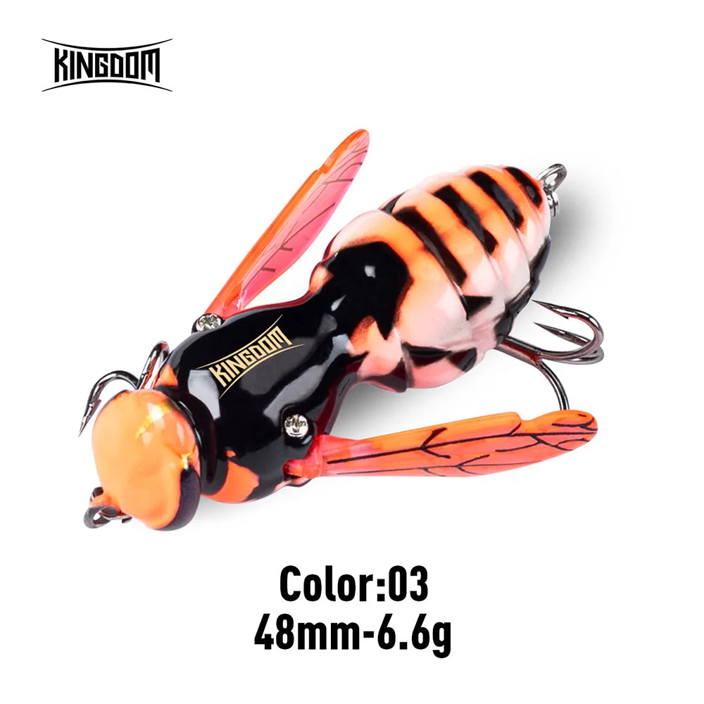 Kingdom Fishing Lures Artificial Bait 4.2g 40mm 6.6g 48mm Floating Insect Bionic Swimbaits Wobblers Hard Baits For Bass Pike
