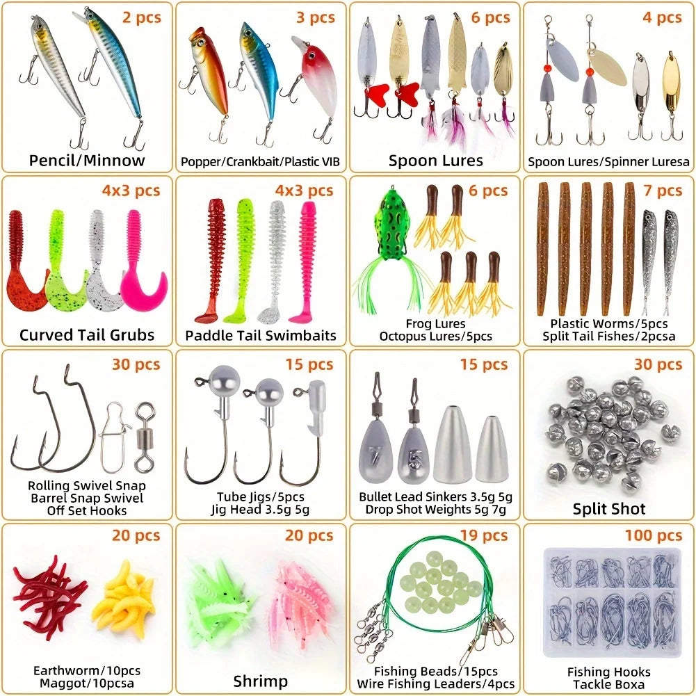 Spoil Your Catch: Fishing Lures, Tackle Box, Attractants for Bass, Trout, Salmon - Including Spoon Lures, Soft Plastic Worms, Cr