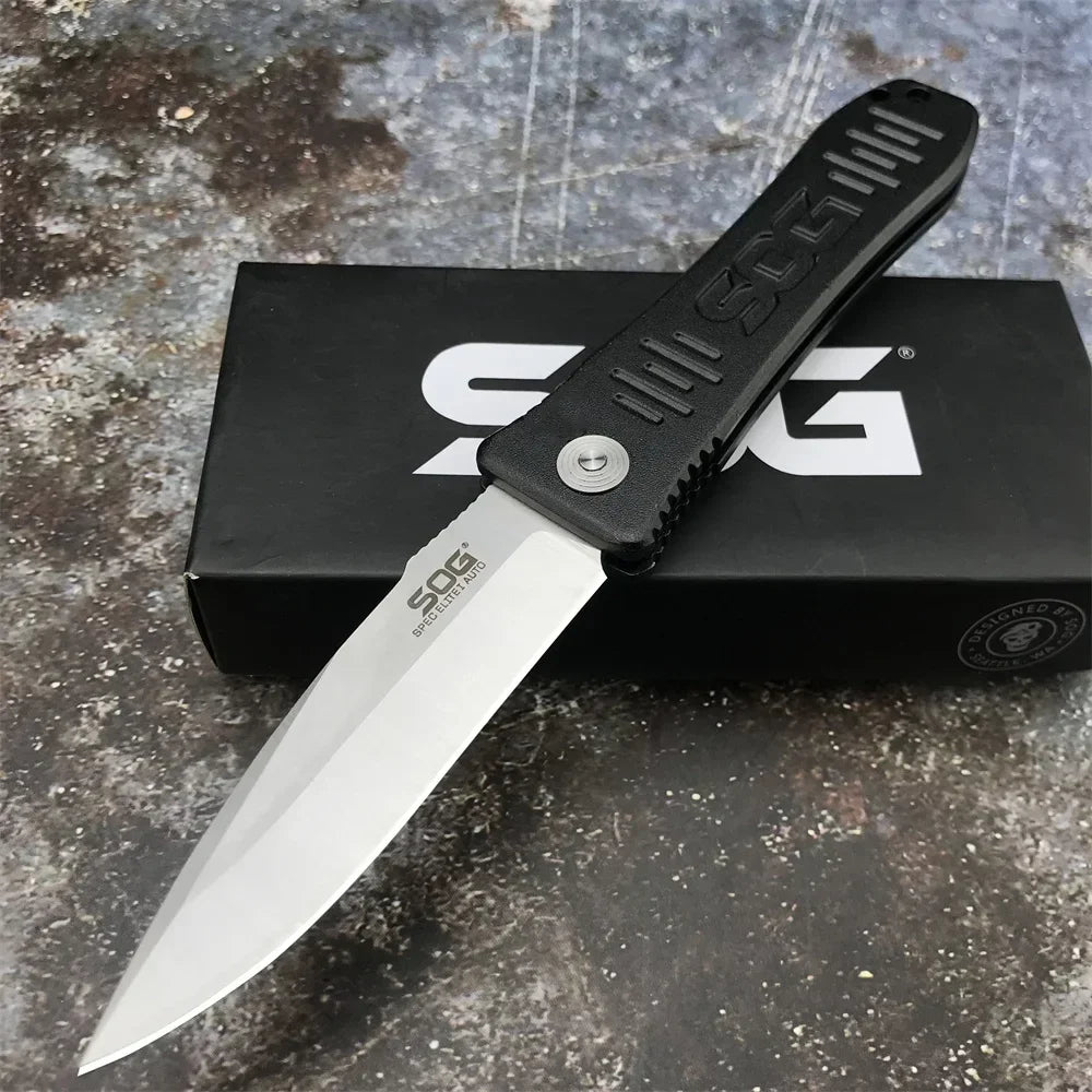 Spec Elite Satin Plain AUS-8 Pocket Folding Knife Outdoor Tactical Hunting Knife Camping Hiking EDC Pocket Knife Men's gift