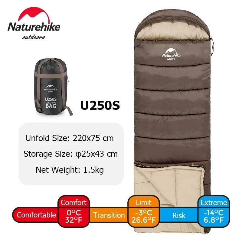 Naturehike Sleeping Bag Ultralight Waterproof Sleeping Bag Cotton Quilt Portable Envelope Sleeping Bag Camping Sleeping Bags