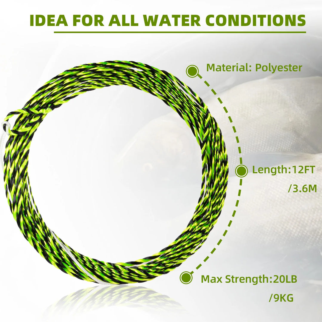 Fishing Tapered Float Polyester Line Furled Braided Tippet Ring Fly Line