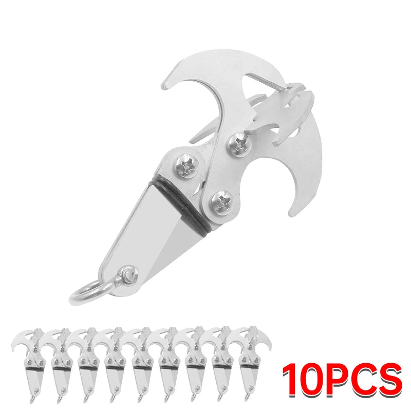 Survival Claw Multi-functional Stainless Steel Hook Portable Outdoor Camping Trekking Climbing Folding Tool Gravity Hook