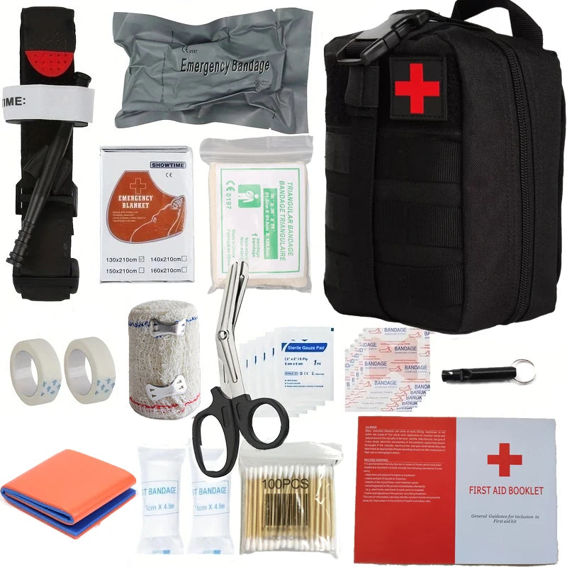 50pcs IFAK Trauma Survival First Aid Kit, Camping Gear Supplies Emergency Survival Kit, Hiking Kit