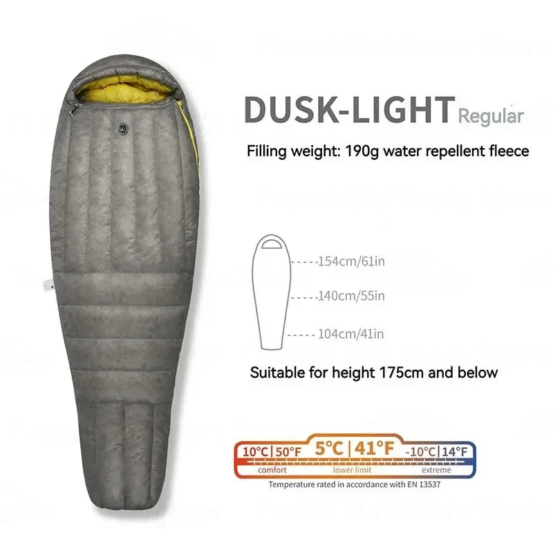 AEGISMAX DUSK Series Sleeping Bag Upgrade 7D Nylon 800FP Ultra Dry Down Pro Ultralight Sleeping Bag Camping Hiking for Men & Wom