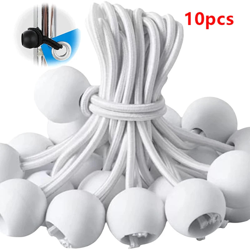 10 PCS Outdoor Camping Canopy Tent Fixed Storage With Elastic Rope Plastic Ball Elastic Rope Tied Storage Elastic Ball Rope