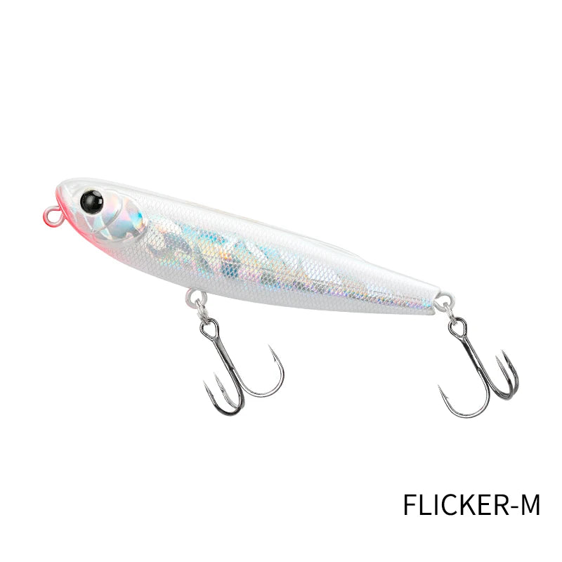 TSURINOYA FLICKER 70F Surface Fishing Lure Z Dog Floating Pencil 70mm 8.4g Chatter Artificial Hard Baits Trout Bass Pike Plug