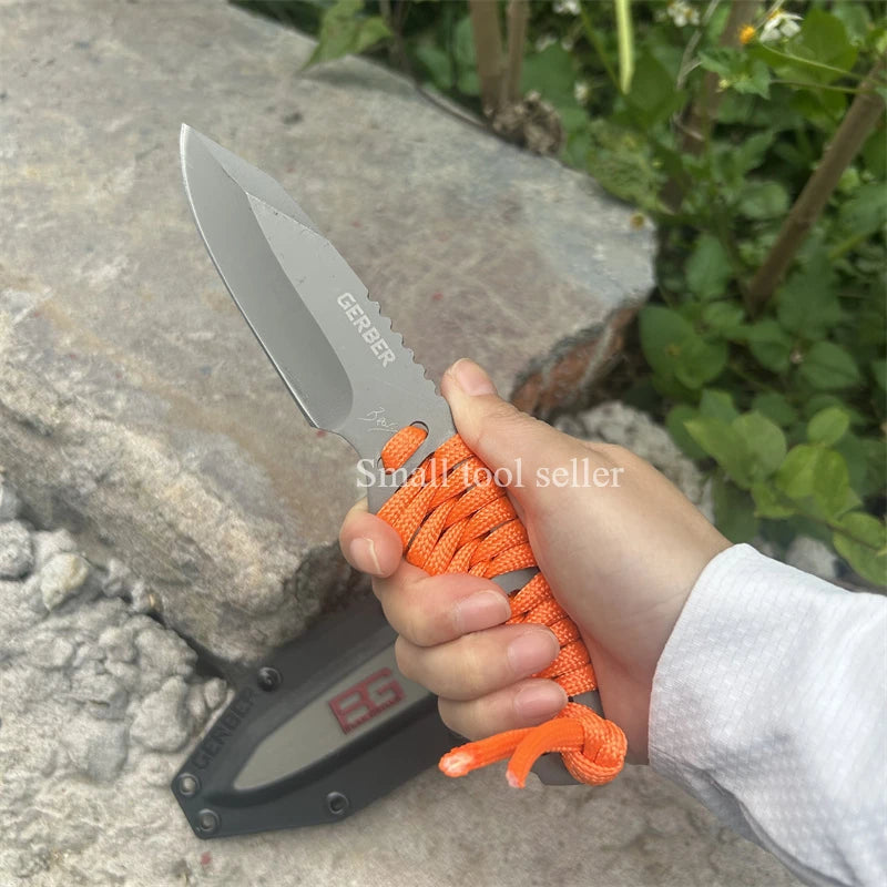 Multi-purpose Camping Fishing Outdoor Knife EDC Pocket Knife Self-defense Tactical Multitool Hand Fixed Blade Tool with Scabbard
