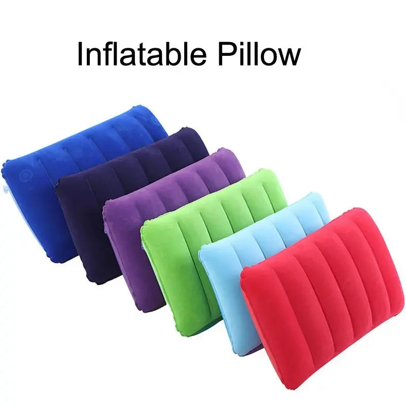 2Pcs Inflatable Air Pillow Bed Sleeping Camping Pillow Cushion Portable Ultralight Travel Beach Plane Head Rest Support Pillows