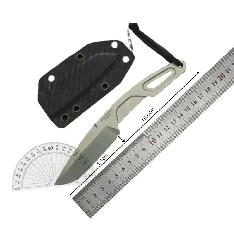 NEW RAOT Survival Fixed Blade Knife N690 Steel Blade and Handle, Outdoor EDC Tactical Knife Defensive Rescue Knife with Sheath