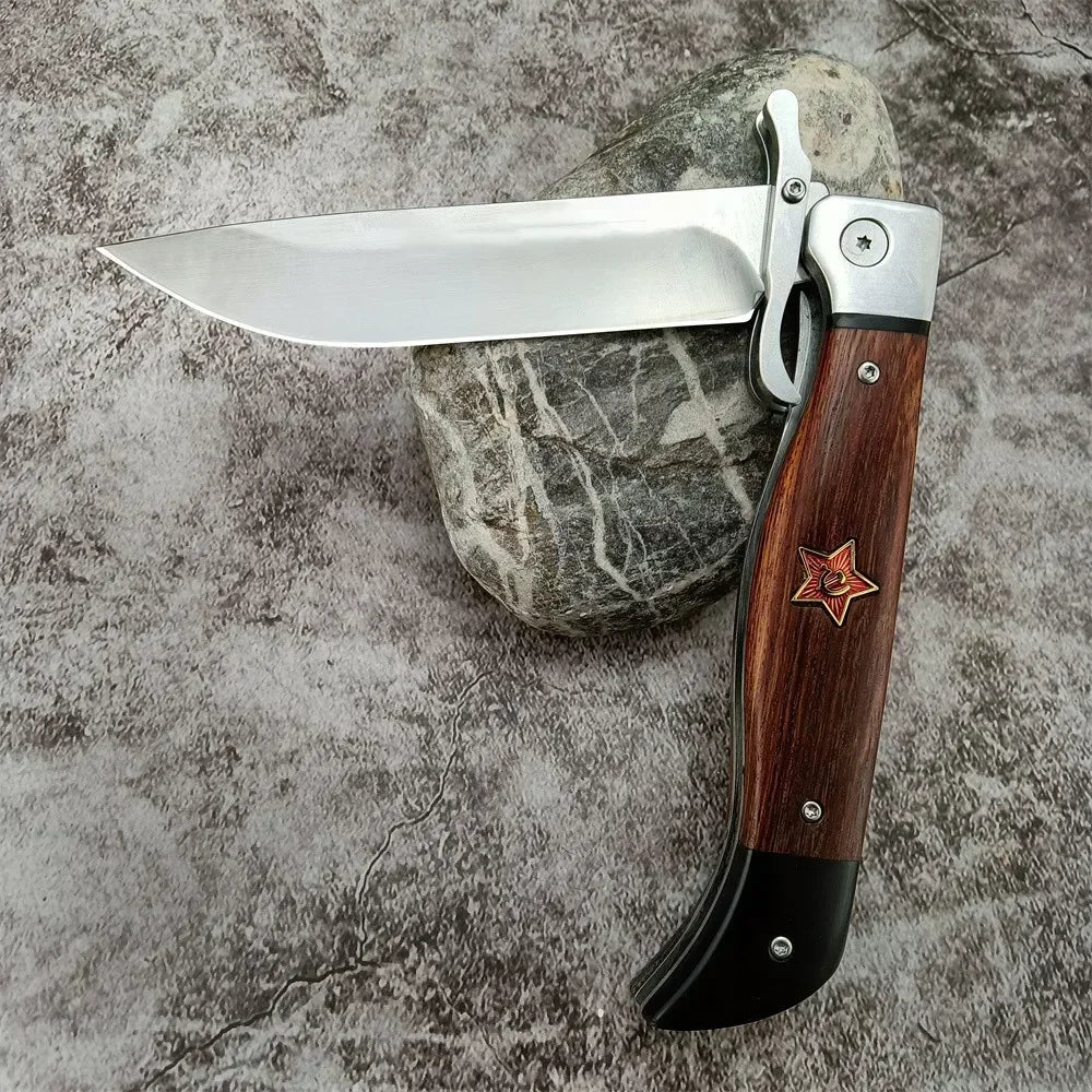 Russian Finka NKVD KGB Folding Knife 440C Blade Rosewood Handle Outdoor Hunting Camping Military Knives Tactical Pocket EDC Tool