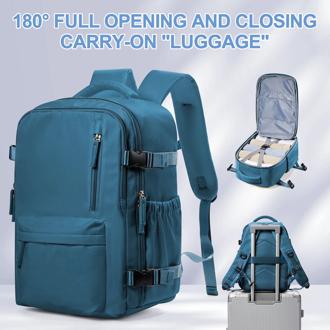 Cabin bag, 40*28*17cm, travel backpack men's backpack, boarding, lightweight, waterproof, business trip computer bag，army green.