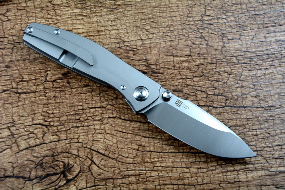 TWOSUN TS576 Folding Pocket Knife K110 Blade Ceramic Ball Bearing Washer TC4 Titanium Handle Outdoor Camping Hunting Gears