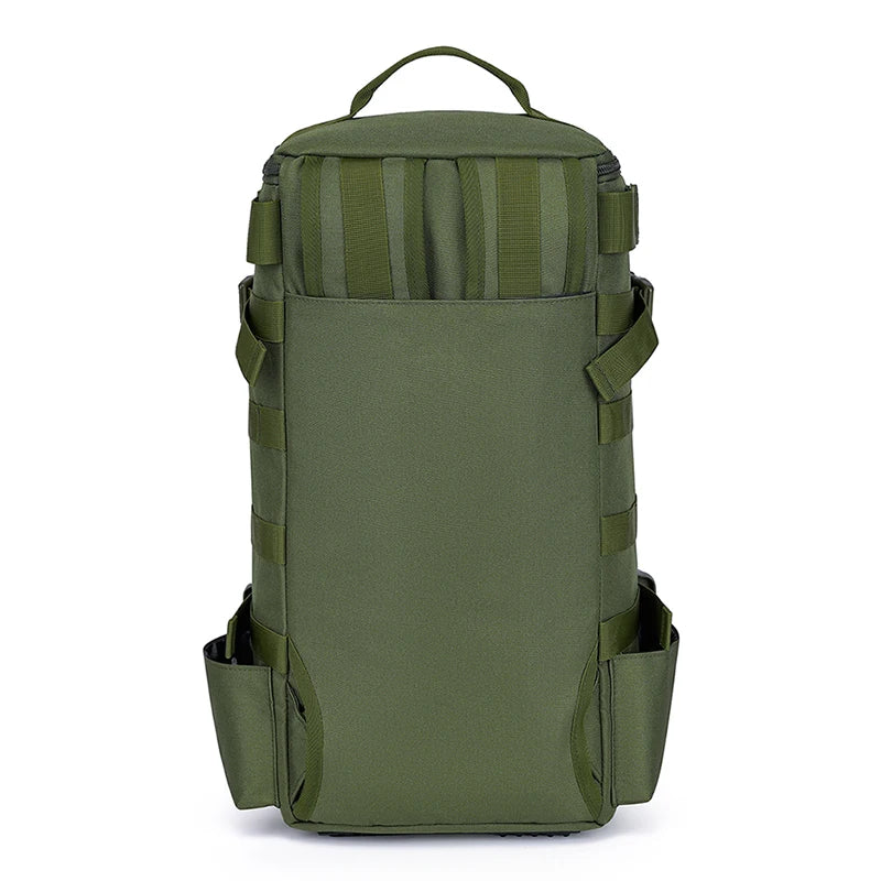 Waterproof Multi-Pocket Fishing Backpack w/ Tackle Storage, Mountable Slings, Large Unisex Duffel for Hiking, Camping, Mountaine