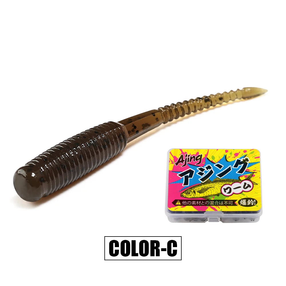 Spinpoler 20pcs/box Ajing Soft Fishing Lure 3.5cm Rockfish TPR Swimbaits Nightlight Worm Ice Jig Artificial Baits Bass Tackle
