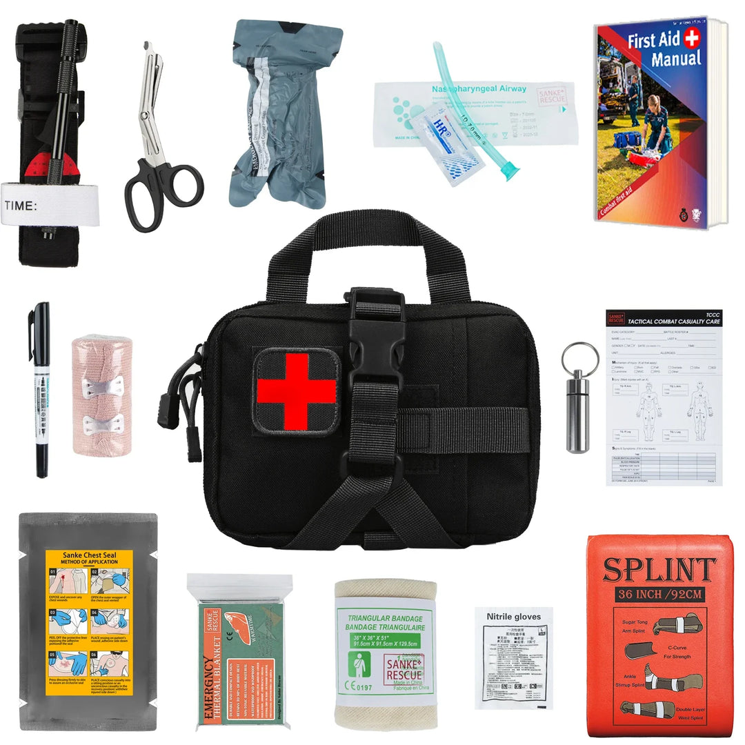 IFAK Trauma Kit First Aid Pouch Emergency Tourniquet Chest Seal Survival Gear and Equipment with Molle Car Travel Hiking