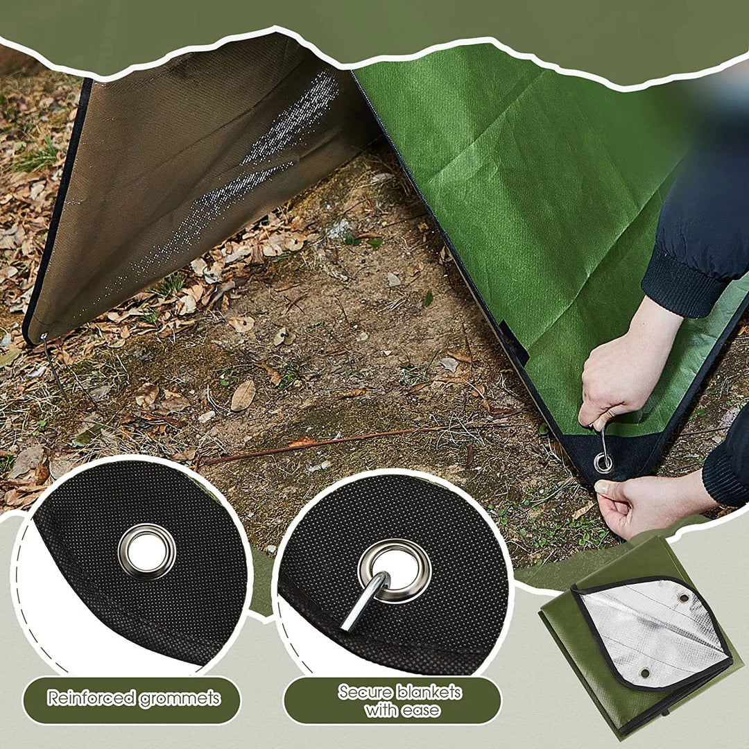 Heavy Duty Emergency Blanket Survival Gear Waterproof Insulated Blanket Emergency Tarp for Camping, Hiking, Bushcraft