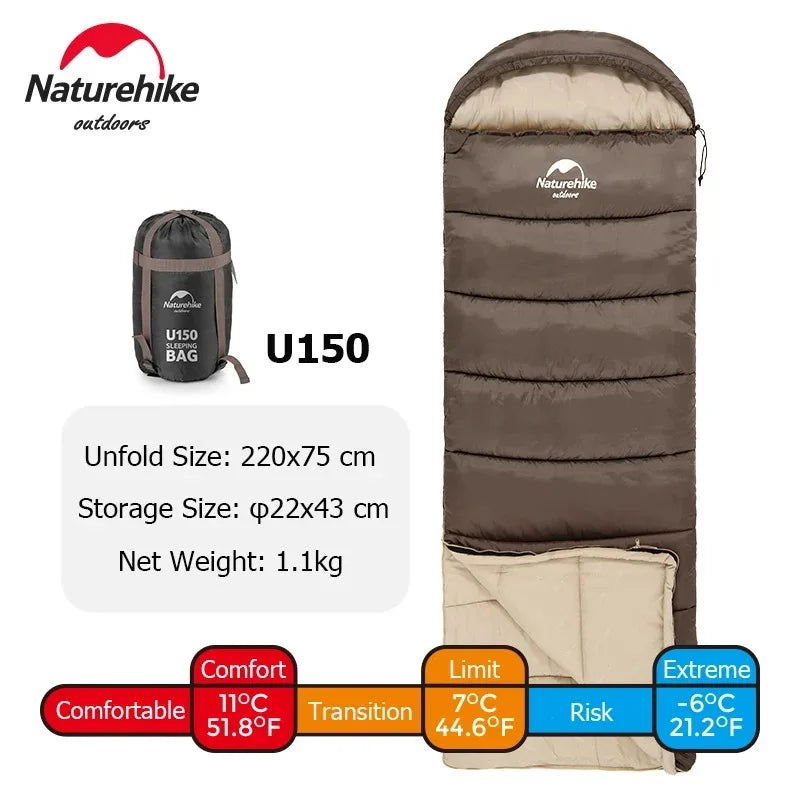 Naturehike Sleeping Bag Ultralight Waterproof Sleeping Bag Cotton Quilt Portable Envelope Sleeping Bag Camping Sleeping Bags