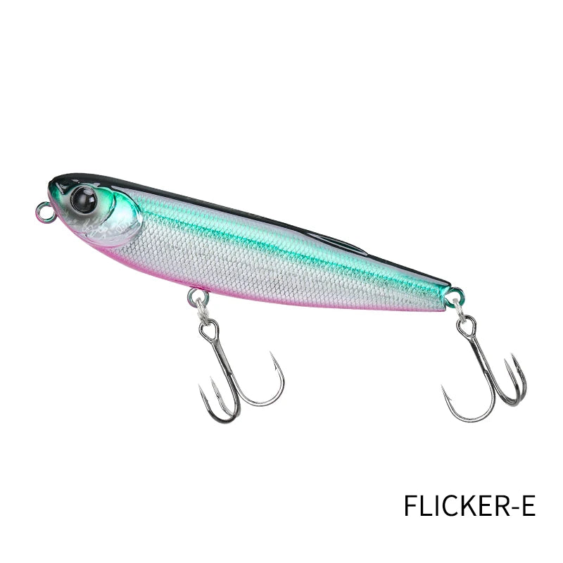 TSURINOYA FLICKER 70F Surface Fishing Lure Z Dog Floating Pencil 70mm 8.4g Chatter Artificial Hard Baits Trout Bass Pike Plug