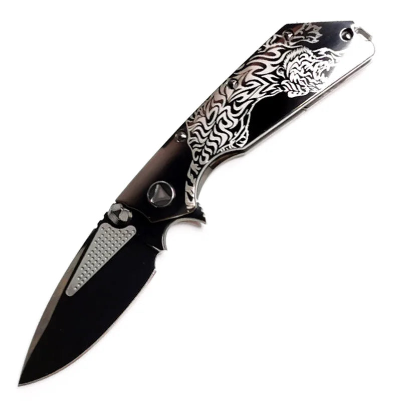 new folding knife Böhler M390 high quality steel outdoor camping pocket Titanium Mirror/DLC craft Collectibles Fruit knives