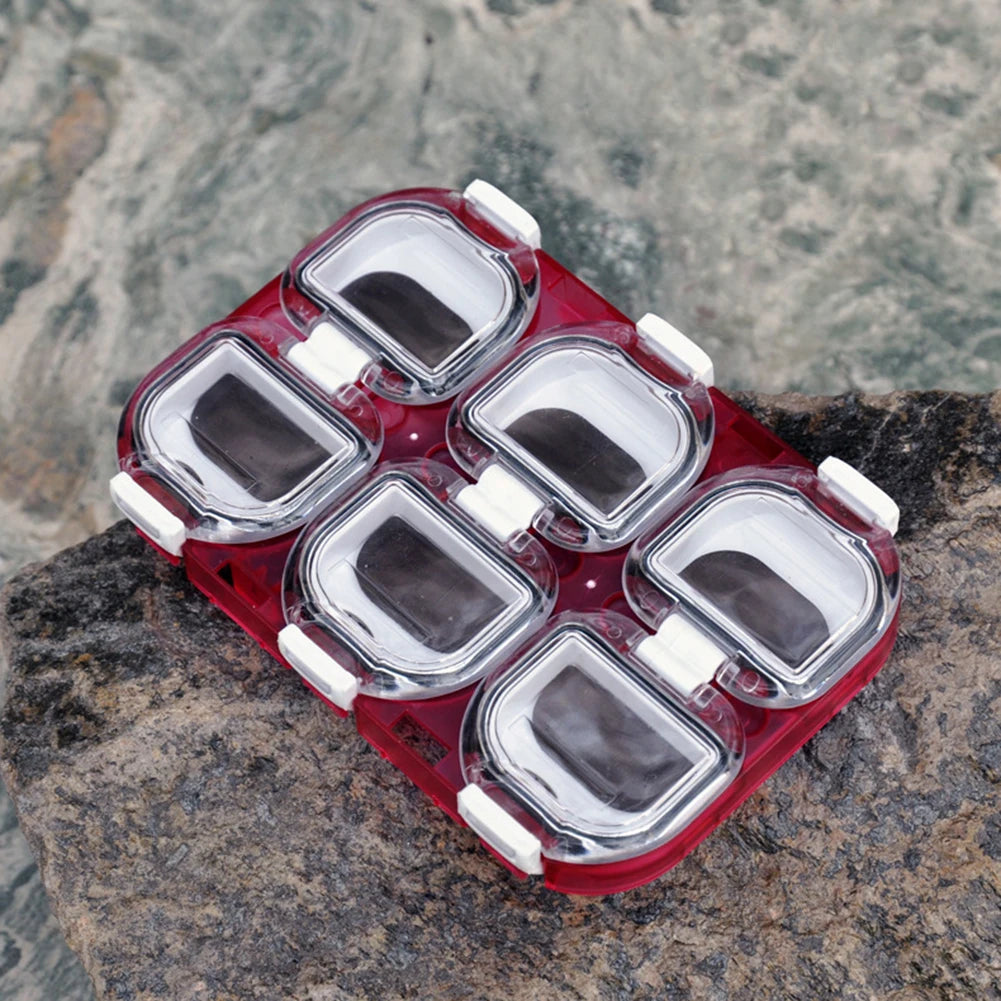 Fishing Accessories Box Magnetic Waterproof 6 Grid Fishing Hook Storage Holder Fishhook Organizer Case Container