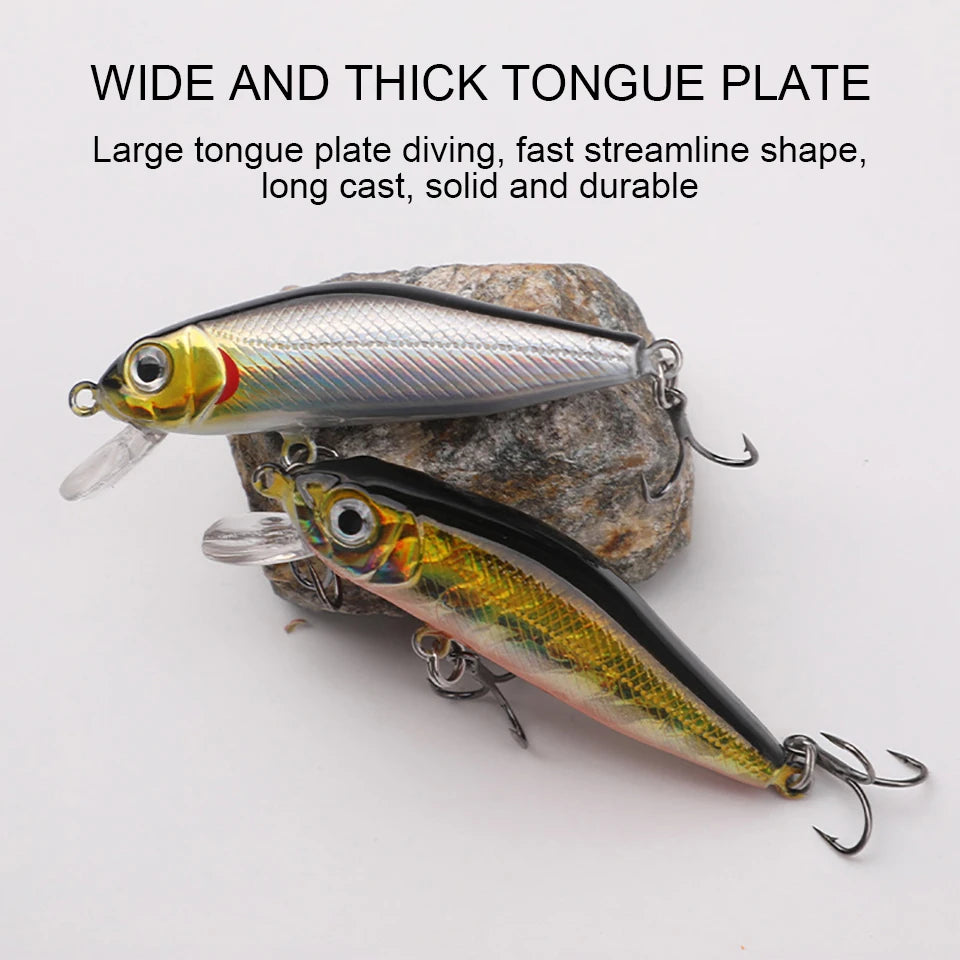 1PCS 5.5CM/4.5G Floating Minnow Fishing Lure Artificial 3D Fisheye Plastic Jig Hard Bait Swimbait Perch Trout Wobblers Crankbait