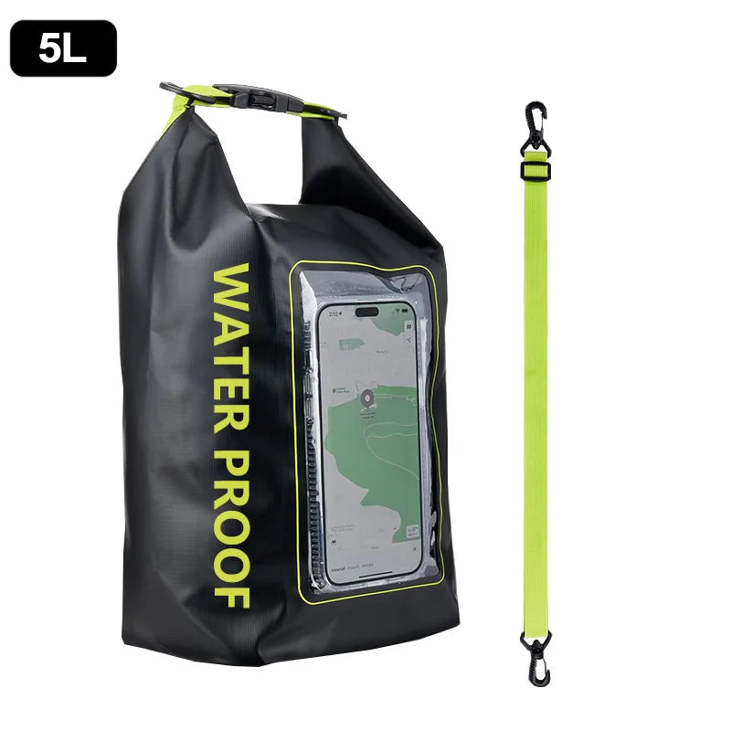 2L 5L Dry Bag Swimming Pack Touch Screen Outdoor Waterproof Kayak Storage Bag Trekking Drifting Rafting Surfing Boating Backpack