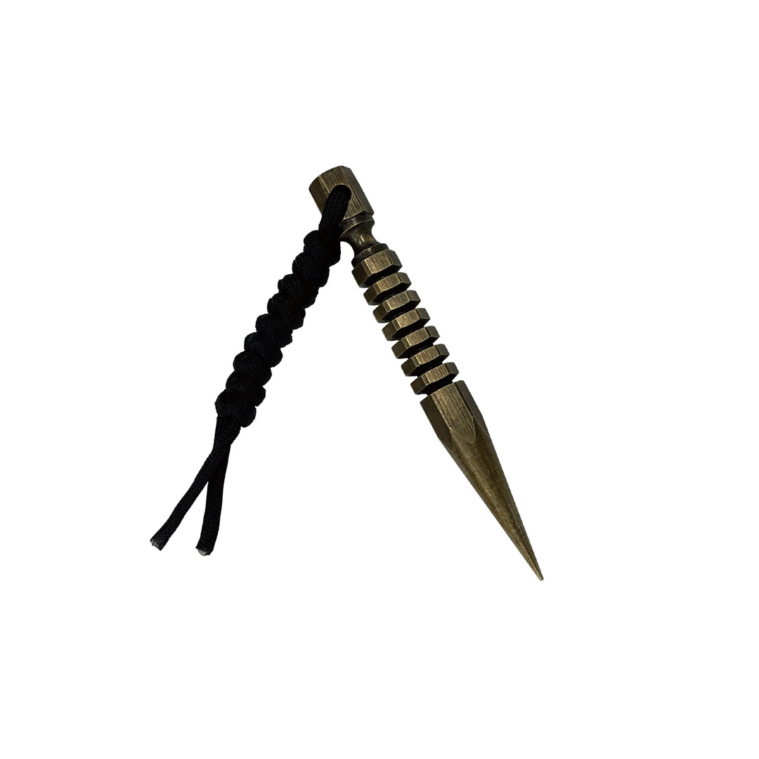 EDC Brass Awl Crowbar With Paracord Outdoor Survival Multi Tools Camping Keychain Portable Window Breaker Tactical Accessorries