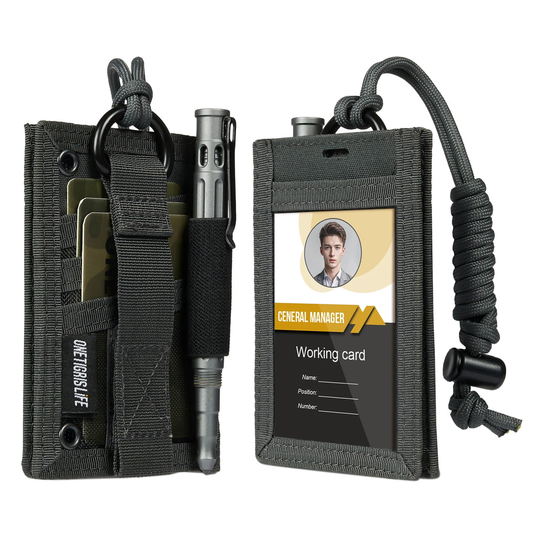 ONETIGRIS Outdoor Hunting MOLLE ID Holder Tactical Pouch File Folder Organizer Bag Military Two in One with Chest Hanging