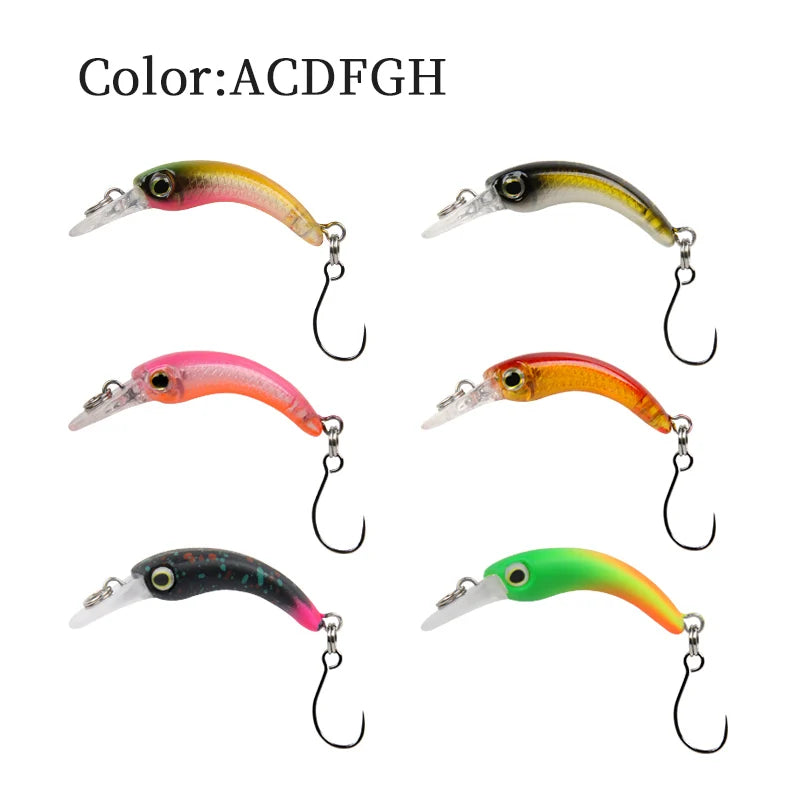 LETOYO Floating Injured Fishing Lure 40mm 1.2g Micro Lures Artificial Minnow Bait Wobblers For Trout Bass Perch