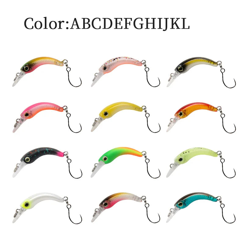 LETOYO Floating Injured Fishing Lure 40mm 1.2g Micro Lures Artificial Minnow Bait Wobblers For Trout Bass Perch