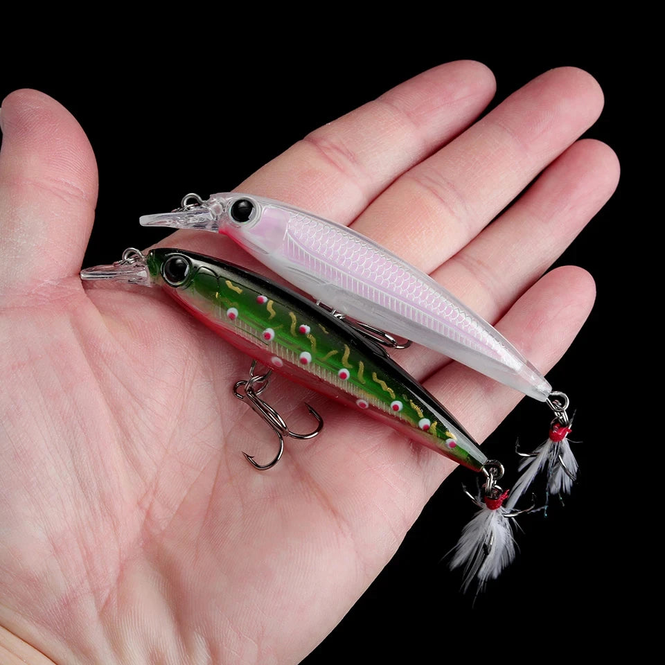WALK FISH Floating Minnow Fishing Lure 80MM 7G Wobblers Freshwater Trout Hard Artificial Bait Pike Carp Swimbait Tackle Jerkbait