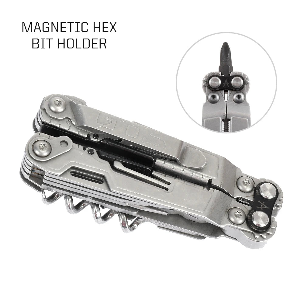 SOG PowerLitre 19-in-1 Tactical Multi-Tool with Folding Pliers, Knife - Compact EDC Gear for Survival, Camping Emergency & Carry