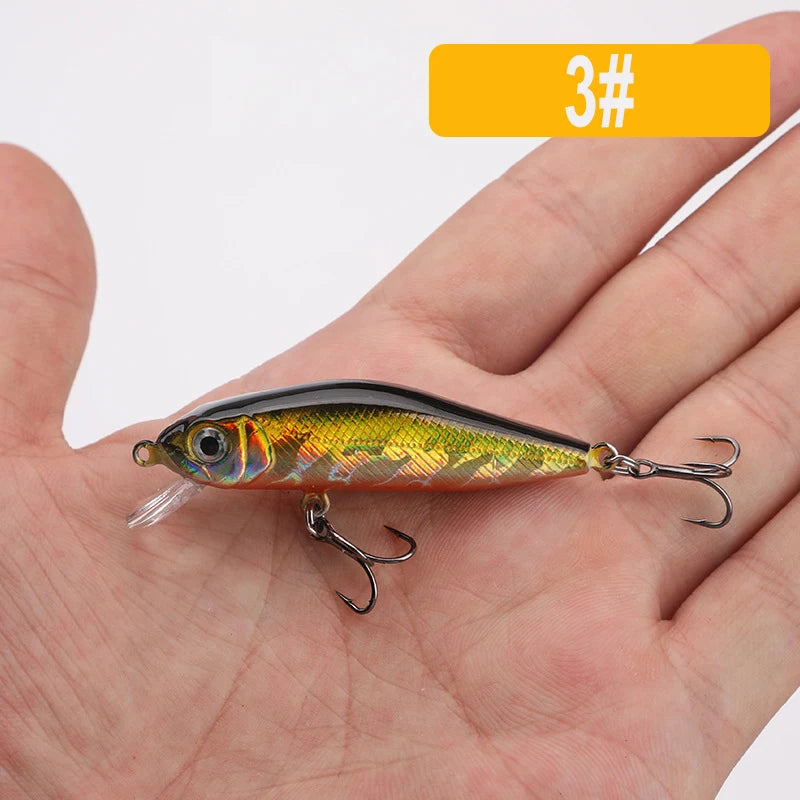 1PCS 5.5CM/4.5G Floating Minnow Fishing Lure Artificial 3D Fisheye Plastic Jig Hard Bait Swimbait Perch Trout Wobblers Crankbait