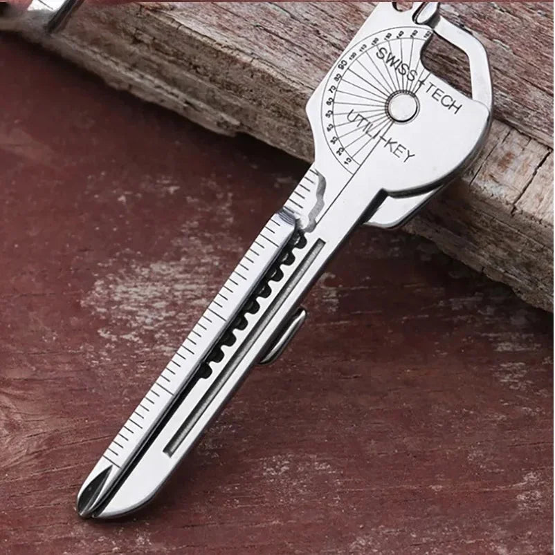 Survival Folding Tool Kit - 8-in-1 Camping Multi-Function Keychain Plier Set with Screwdriver, Can Opener & Carabiner Clip