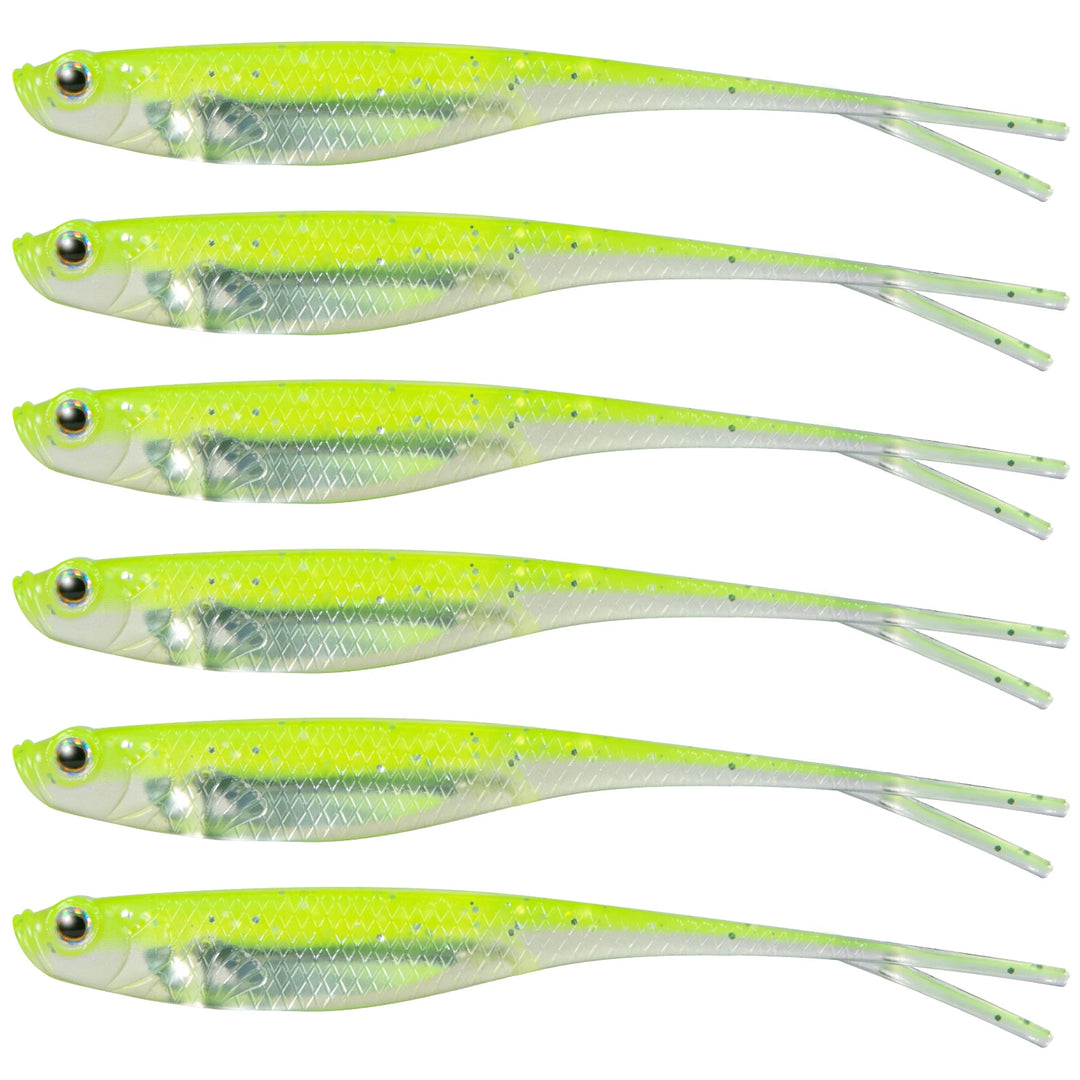 Dr.Fish 5/6pcs Fishing Soft Lure Plastic Saltwater Fork Tail Drop Shot Silicone Soft Bait Worm Bass Trout Pike Walleye Weedless