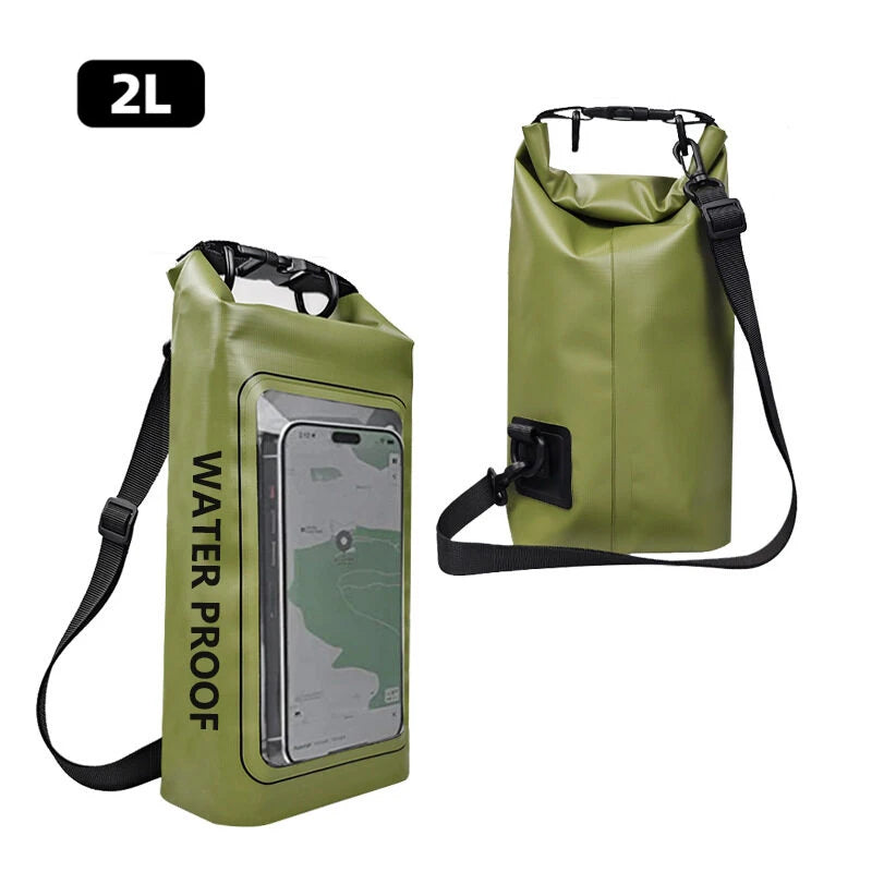 2L 5L Dry Bag Swimming Pack Touch Screen Outdoor Waterproof Kayak Storage Bag Trekking Drifting Rafting Surfing Boating Backpack