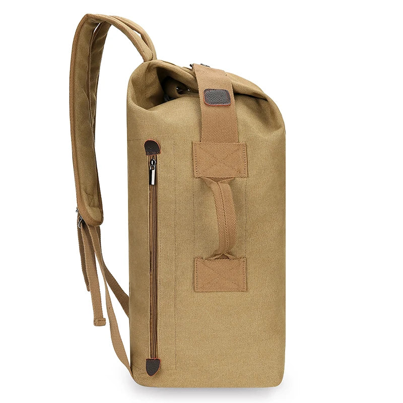Large-capacity travel backpack, fabric-reinforced, drawstring closure, double-shoulder bag