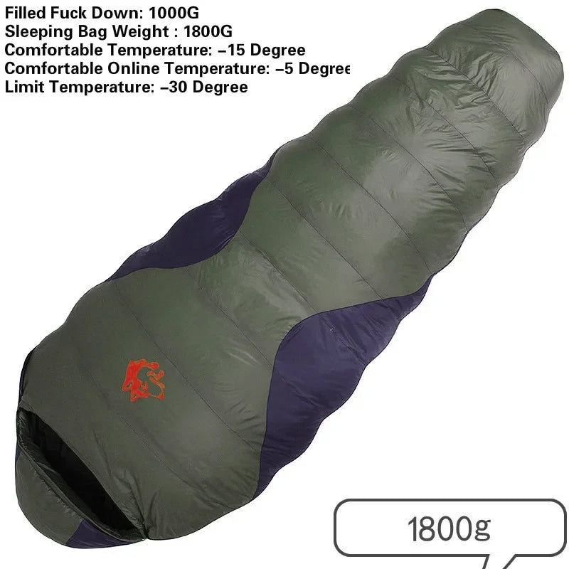 Jungle King CY660 4 Seasons 3 Kinds of Thickness Camping Travel Hiking White Duck Down Feather Filled Mummy Down Sleeping Bags